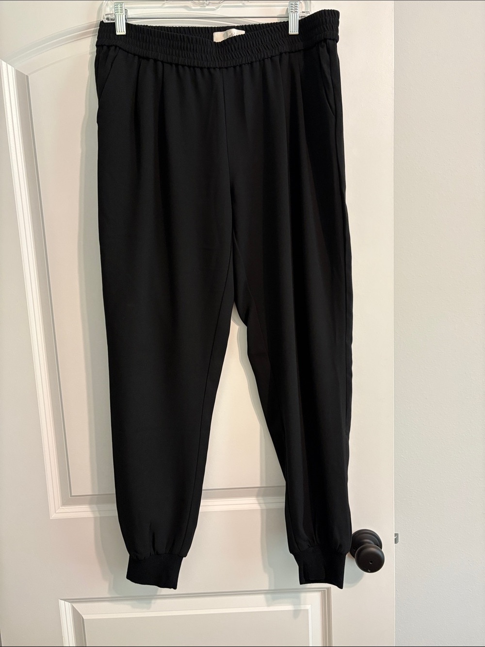 Joie Black Elastic-Waist Jogger Pants